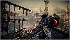 The seventh and eighth snipers will come out from an unexpected side - they will be in the white building on the diagonal side of the square - Pyrrhus Evac - p. 1 - Walkthrough - Killzone 3 - Game Guide and Walkthrough