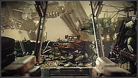 Going along the main road you will eventually reach machine guns, soldiers and above all - a tank - it should emerge across you - Pyrrhus Evac - p. 2 - Walkthrough - Killzone 3 - Game Guide and Walkthrough