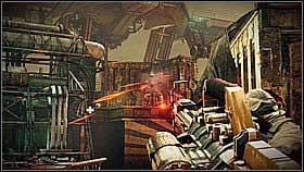 Go up the right staircase and hide behind the crate - Scrapyard Shortcut - p. 2 - Walkthrough - Killzone 3 - Game Guide and Walkthrough