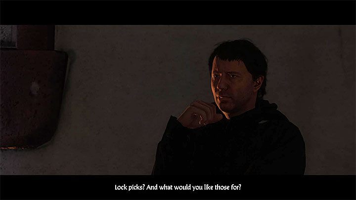 The second way to acquire the lockpicks is to meet with Brother Cellarius to ask him about the item - Kingdom Come Deliverance: A Needle in a Haystack - Kingdom Come Deliverance: Main quests - Kingdom Come Deliverance Game Guide