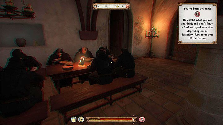 You must now advance in the schedule of the day to the point in which Henry goes to the dining room to eat (either in the morning or in the evening hours) - Kingdom Come Deliverance: A Needle in a Haystack - Kingdom Come Deliverance: Main quests - Kingdom Come Deliverance Game Guide