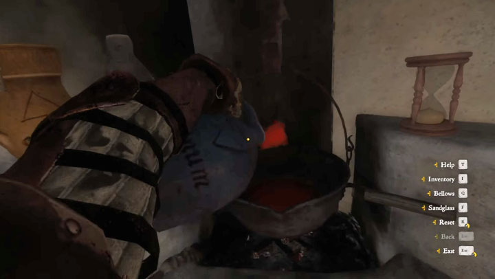 Step 1 -Pour wine into the cauldron - Kingdom Come Deliverance: How to craft Saviour Schnapps? - Kingdom Come Deliverance: FAQ - Kingdom Come Deliverance Game Guide