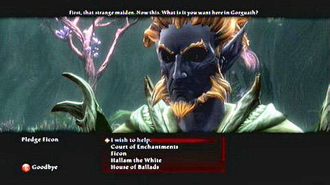 Head to the marked dungeon and speak with Pledge Ficon - Kingdoms of Amalur Reckoning: Odarath II, p. 3 - Walkthrough - Side missions - Kingdoms of Amalur: Reckoning Game Guide & Walkthrough