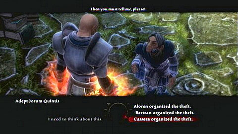 The answer to the first question is Cassera, the second Bertran and third Alorena - Kingdoms of Amalur Reckoning: Ysa, p. 2 - Walkthrough - Side missions - Kingdoms of Amalur: Reckoning Game Guide & Walkthrough