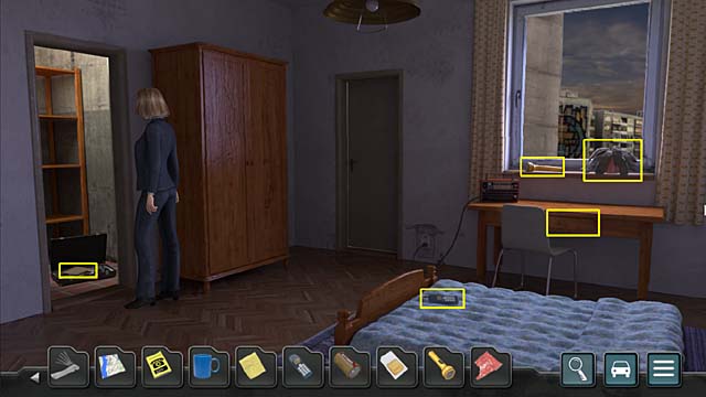 Use the small key to open the closet door (on the left side of the wardrobe) - Chapter 1: Murmansk - Undercover Missions: Operation Kursk K-141 - Game Guide and Walkthrough