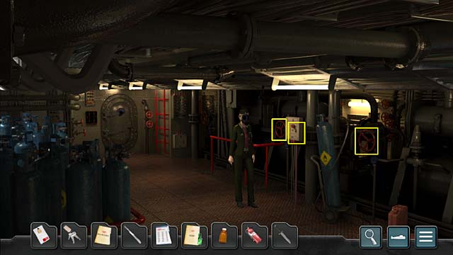 Turn the red valve of extinguishing system (on the left side of the controlling device for the fire extinguishing unit) to switch off the fire extinguishing unit, so the inflow of the quenching gas will be shut off - Chapter 5: The arrival of the Balakovo - Undercover Missions: Operation Kursk K-141 - Game Guide and Walkthrough