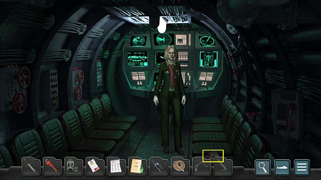 Go inside the escape vessel and take the work gloves (on the seat on the bottom right) - Chapter 7: Major general Germin - Undercover Missions: Operation Kursk K-141 - Game Guide and Walkthrough