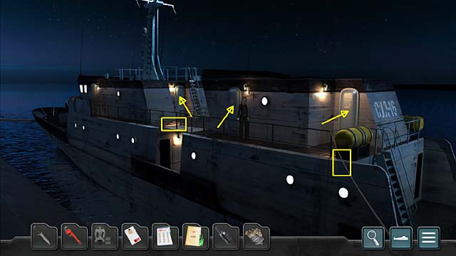 You dont want for Milena to be discovered so use the combat knife to cut the rope which is connecting Balakovo with Kursk (on the right) - Chapter 7: Major general Germin - Undercover Missions: Operation Kursk K-141 - Game Guide and Walkthrough