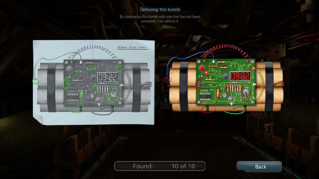 Its a puzzle where you need to compare this bomb with the plans and find 10 differences - Chapter 8: No chance to survive - Undercover Missions: Operation Kursk K-141 - Game Guide and Walkthrough