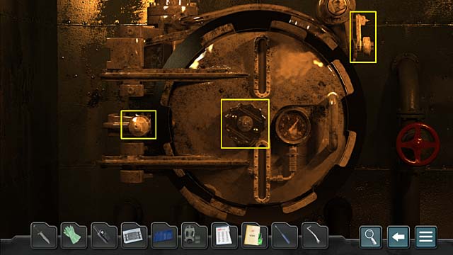 Then click on the locked cover of the tube and in the close-up turn the pinion gear (on the left; by using the breech door handle) - Chapter 8: No chance to survive - Undercover Missions: Operation Kursk K-141 - Game Guide and Walkthrough