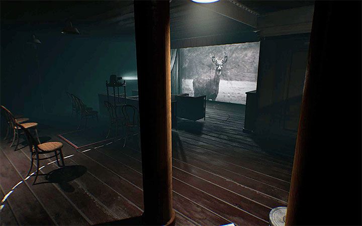 You will get to the projector room soon after you solve the riddle with the safe - The first projector riddle | Layers of Fear 2 Riddle Solutions - Act 1 - The Unmooring - Layers of Fear 2 Guide