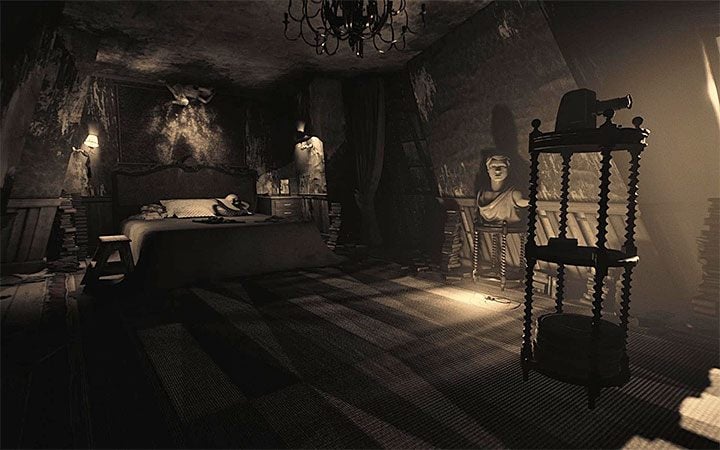The bedroom is the second room after kitchen visited in the third act of the game - The bedroom riddle | Layers of Fear 2 Riddle Solutions - Act 3 - Bloody Roots - Layers of Fear 2 Guide