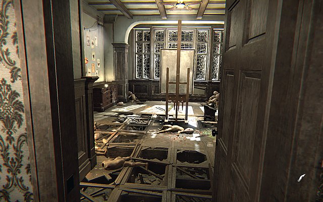 Leave the room and go towards the room with the easel - Episode 4: Brush - Walkthrough - Layers of Fear - Game Guide and Walkthrough