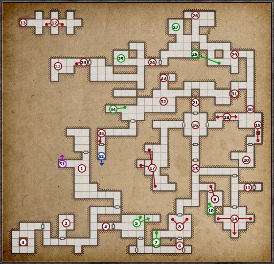 The second level starts showing what going through Grimrock is really about - Level 2: Old Tunnels - Walkthrough - Legend of Grimrock - Game Guide and Walkthrough