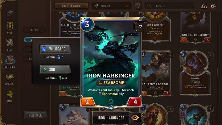 Rare cards can be identified by a blue square - Rarity of cards in Legends of Runeterra - Types of cards - Legends of Runeterra Guide