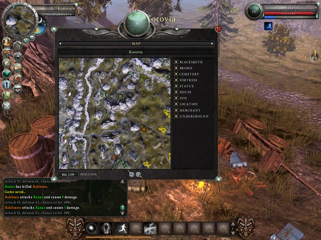 The orange spot on the map pinpoints the location of the caravan - Quests - City of Recca - Legends Of Dawn - Game Guide and Walkthrough