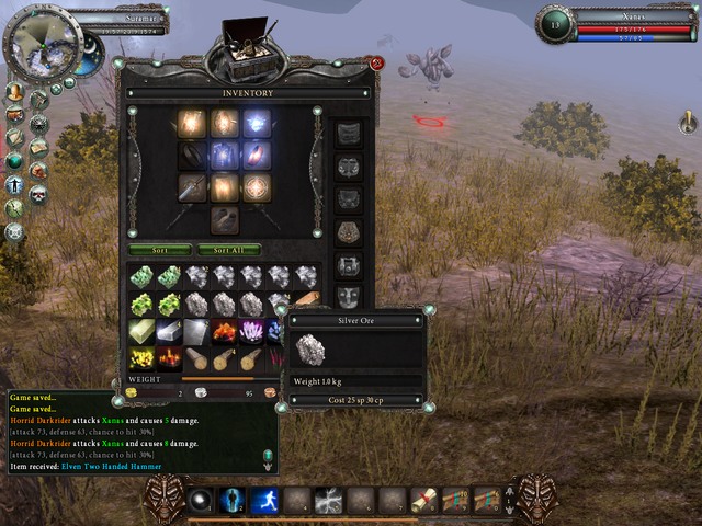 Silver Ore in the inventory - Quests - City of Recca - Legends Of Dawn - Game Guide and Walkthrough