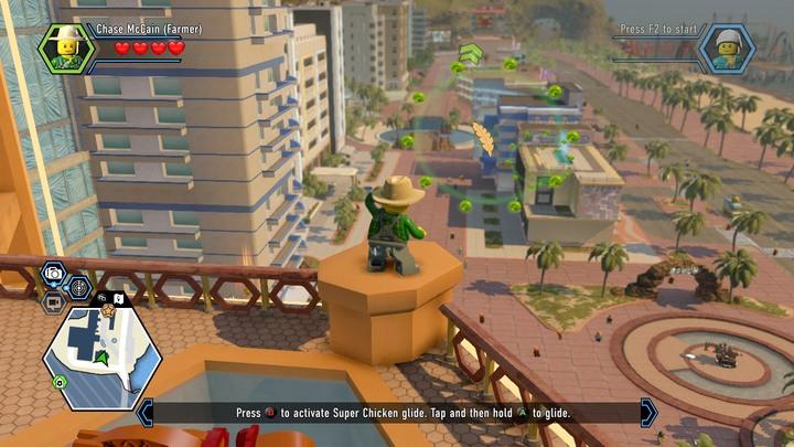 Reach the second row of buildings below - Way to the hall | Walkthrough - Chapter 11 - LEGO City: Undercover Game Guide