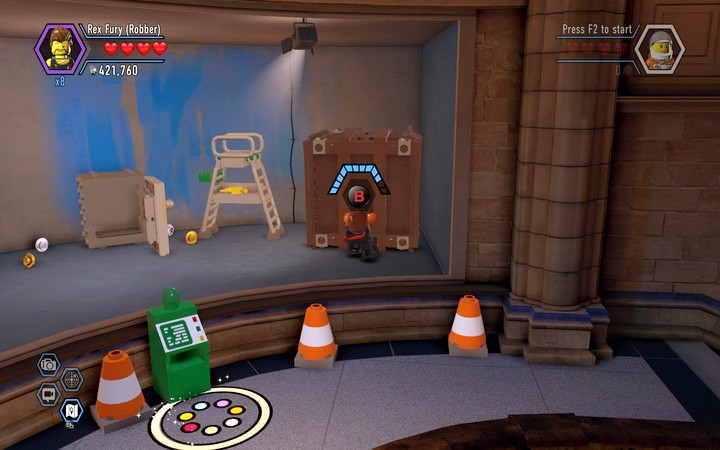 On the first floor there is another chest for Rex - Secrets in the museum | Walkthrough - Chapter 10 - LEGO City: Undercover Game Guide