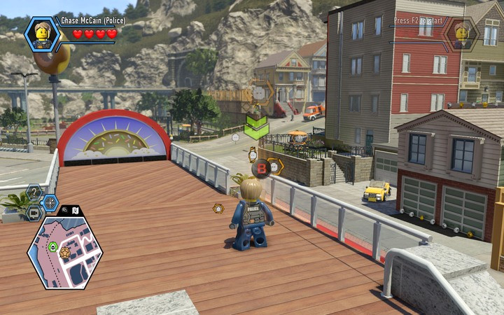 Exit onto the roof of the cafe and activate the scanner in the orange field - The bank robbery | Chapter 1 - Chapter 1 - LEGO City: Undercover Game Guide