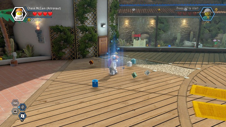 The trail starts behind the furniture at the upper floor - Blackwells mansion | Chapter 13 | Walkthrough - Chapter 13 - LEGO City: Undercover Game Guide