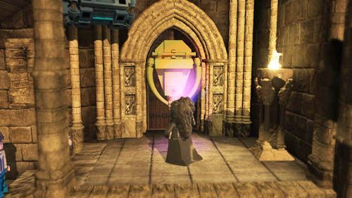 Reach the top of the stairs and use Spectrespecs to find hidden bricks - Harry Potter Years 5-7: Tokens - Hogwarts, part 2 - Tokens - LEGO Harry Potter Years 5-7 Guide