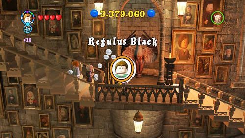 Do the same with the pillar on the left and you will get Regulus Black token - Harry Potter Years 5-7: Tokens - Hogwarts, part 5 - Tokens - LEGO Harry Potter Years 5-7 Guide