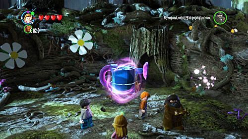 Lift the watering can by using the WL spell and water the dry soil on the right - Harry Potter Years 5-7: Hagrids Secret - Year 5 - LEGO Harry Potter Years 5-7 Guide