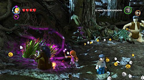 On the left, in the bushes, you will find the required items - Harry Potter Years 5-7: Hagrids Secret - Year 5 - LEGO Harry Potter Years 5-7 Guide