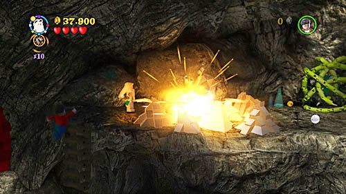 Go up and use RD spell to destroy the silver stones - Harry Potter Years 5-7: Horcrux and the Hand - Year 6 - LEGO Harry Potter Years 5-7 Guide