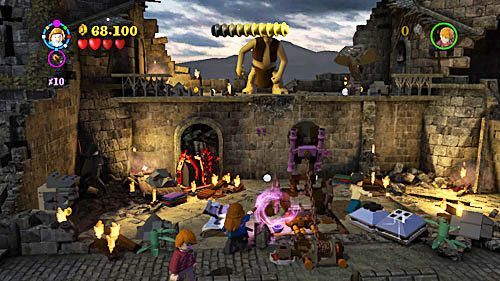 Use Hermiones purse and take out bricks - use them to build a catapult - Harry Potter Years 5-7: Snapes Tears - Year 7 - LEGO Harry Potter Years 5-7 Guide