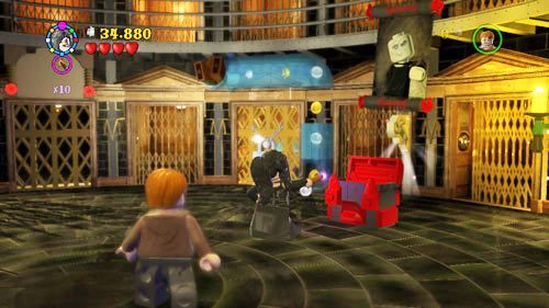 The third crest fragment is in the chest in the hall with elevators - Harry Potter Years 5-7: Magic is Might - secrets, collectibles - Year 7 - LEGO Harry Potter Years 5-7 Guide