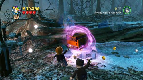 As soon as you get out of the water, go further of the screen and pull out the Weasley box - Harry Potter Years 5-7: Sword and Locket - secrets, collectibles - Year 7 - LEGO Harry Potter Years 5-7 Guide