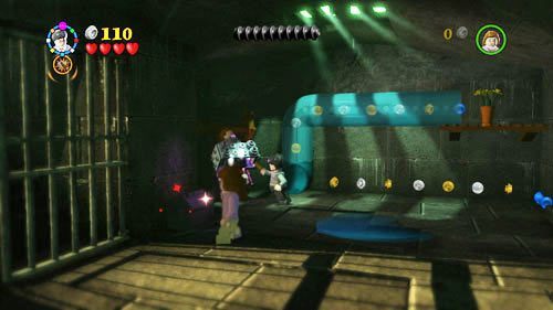 A student immobilized by silver bricks is in the left section of the basement - Harry Potter Years 5-7: DOBBY - secrets, collectibles - Year 7 - LEGO Harry Potter Years 5-7 Guide