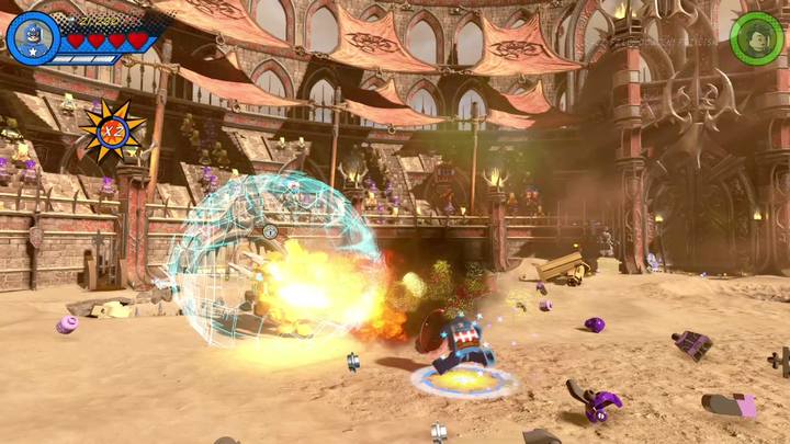 Red King will walk down once you destroy the handles - LEGO Marvel 2: Mission 15 - Red King Revelation Walkthrough - LEGO Marvel 2: Walkthrough - LEGO Marvel Super Heroes 2 Game Guide