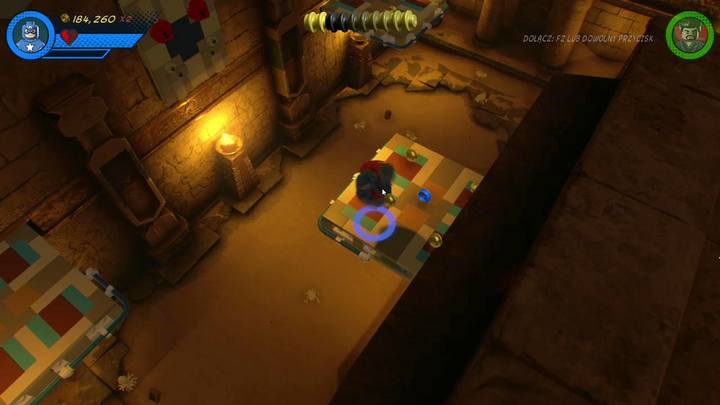 Use Captain America to jump above the moving sand - LEGO Marvel 2: Mission 17 - I Sphinx We Have a Problem Walkthrough - LEGO Marvel 2: Walkthrough - LEGO Marvel Super Heroes 2 Game Guide