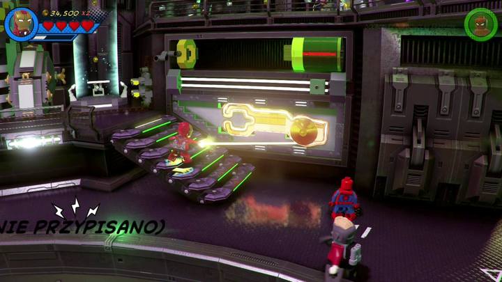 Now walk to the stairs on the right side and use Iron Man to destroy the golden cover - LEGO Marvel 2: Mission 19 - On Board the Sword Walkthrough - LEGO Marvel 2: Walkthrough - LEGO Marvel Super Heroes 2 Game Guide