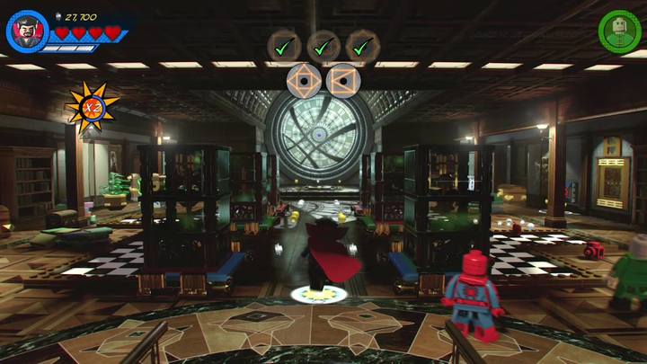 Regardless of whether you solved it or not, the rune is now activated and you have to go back to the main hall and reach another section (go up) - LEGO Marvel 2: Mission 8 - Rune to Maneuver Walkthrough - LEGO Marvel 2: Walkthrough - LEGO Marvel Super Heroes 2 Game Guide