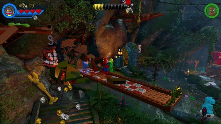 A net with bricks hangs from a hook - LEGO Marvel 2: Mission 10 - Kun-Lun Konundrum Walkthrough - LEGO Marvel 2: Walkthrough - LEGO Marvel Super Heroes 2 Game Guide