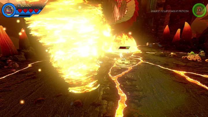 When Steel Serpents health goes down to a half, he will activate another special attack - a fire tornado - LEGO Marvel 2: Mission 10 - Kun-Lun Konundrum Walkthrough - LEGO Marvel 2: Walkthrough - LEGO Marvel Super Heroes 2 Game Guide