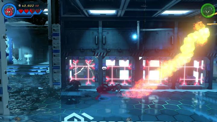 Go right and reach the place presented in the picture - LEGO Marvel 2: Mission 8 - Oscorp Escapade - LEGO Marvel 2: Gwenpools missions - LEGO Marvel Super Heroes 2 Game Guide