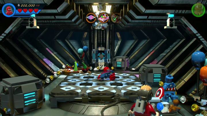 Go down (the elevator is in the last room) and switch to Groot - LEGO Marvel 2: Mission 9 - Dance Off, Bro - LEGO Marvel 2: Gwenpools missions - LEGO Marvel Super Heroes 2 Game Guide