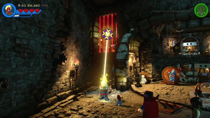 There are gold prison bars in the top left corner - LEGO Marvel 2: Mission 3 - Castle Hassle Secrets - LEGO Marvel 2: Mission secrets - LEGO Marvel Super Heroes 2 Game Guide