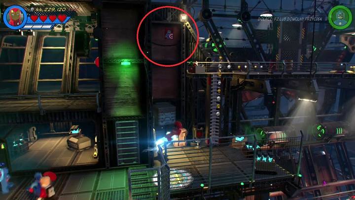 The last poster can be found in the place presented in the screenshot (the red circle) - LEGO Marvel 2: Mission 5 - Hydra Hijinks Secrets - LEGO Marvel 2: Mission secrets - LEGO Marvel Super Heroes 2 Game Guide
