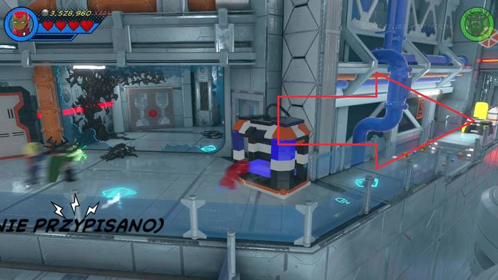 The second sign is on the right side of the main room (check the picture) - LEGO Marvel 2: Mission 11 - Symbiote surprise Secrets - LEGO Marvel 2: Mission secrets - LEGO Marvel Super Heroes 2 Game Guide