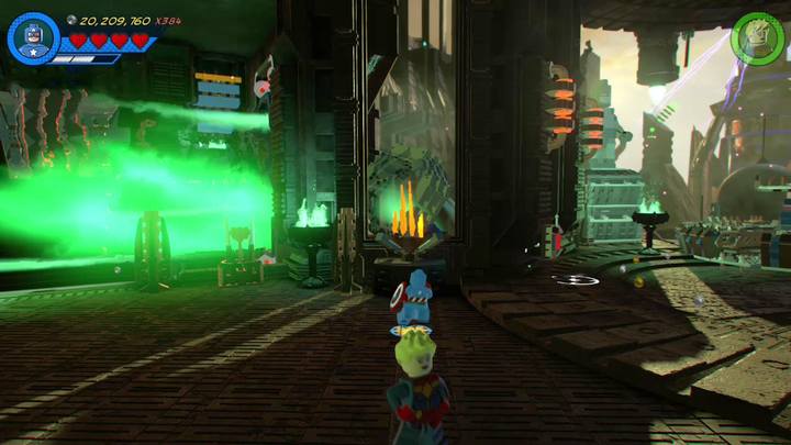 You will find a burning mechanism in the middle of the second part of the location - LEGO Marvel 2: Mission 14 - Halo, is it Kree Youre Looking For Secrets - LEGO Marvel 2: Mission secrets - LEGO Marvel Super Heroes 2 Game Guide