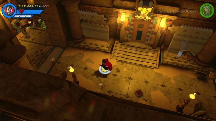 At the end of this part of the mission you will find stone door that lead inside the tomb - LEGO Marvel 2: Mission 17 - I Sphinx We Have a Problem Secrets - LEGO Marvel 2: Mission secrets - LEGO Marvel Super Heroes 2 Game Guide