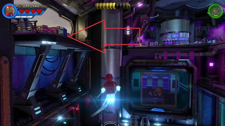 Fly on the balcony on the left side and use the control panel as Ms - LEGO Marvel 2: Mission 20 - Out of Time Secrets - LEGO Marvel 2: Mission secrets - LEGO Marvel Super Heroes 2 Game Guide