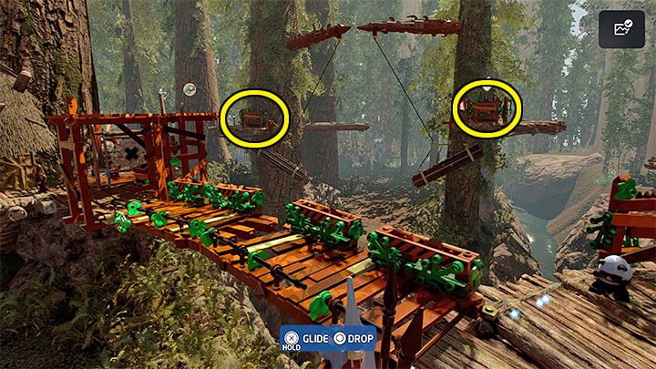 The area below is patrolled by an AT-ST which you must destroy - LEGO Skywalker Saga: The Chewbacca Defence - walkthrough - LEGO Skywalker Saga: Episode 6 - Return of the Jedi - LEGO Skywalker Saga Guide