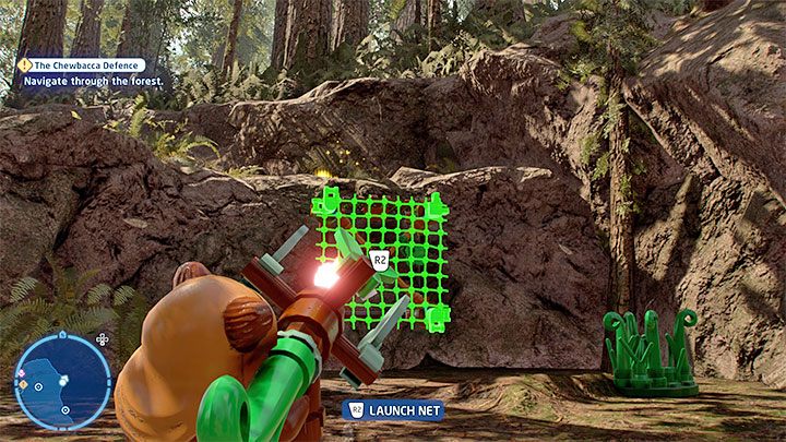 Choose Wicket and craft a Net Launcher - LEGO Skywalker Saga: The Chewbacca Defence - walkthrough - LEGO Skywalker Saga: Episode 6 - Return of the Jedi - LEGO Skywalker Saga Guide